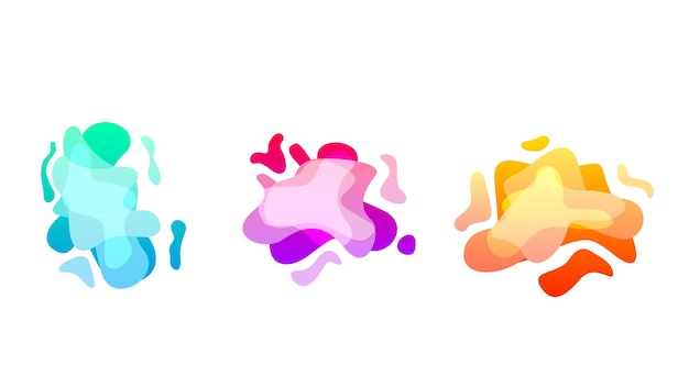 Abstract Set Liquid Color Collection Geometric Shapes Fluid Gradient Dynamic Elements Banner Logo