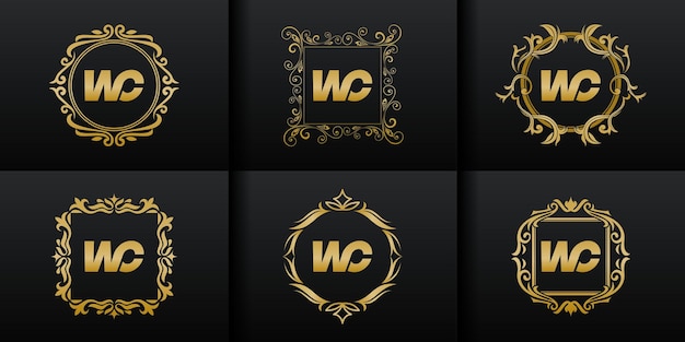 Abstract set luxury initial logo collection