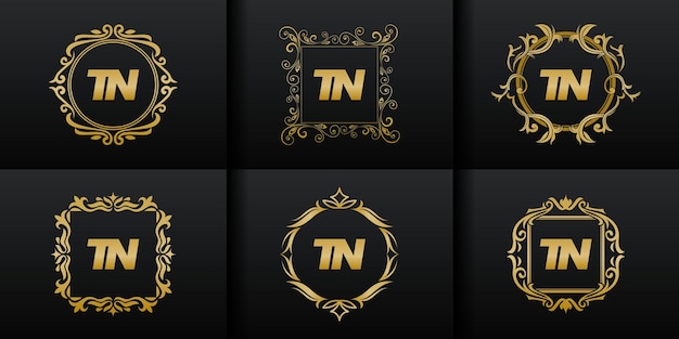 Abstract set luxury initial logo collection