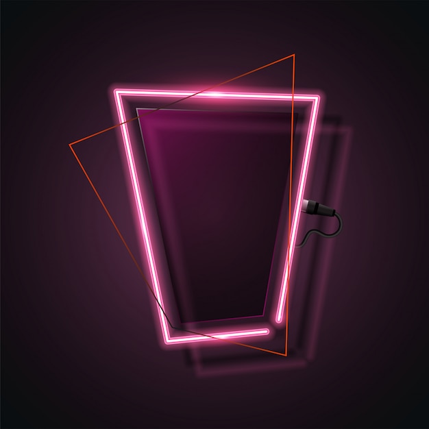 Vector abstract shape neon banner