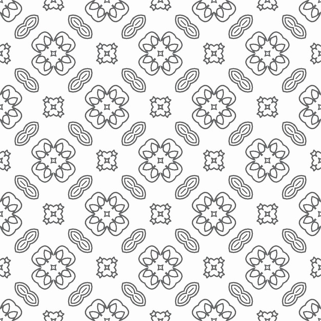 Abstract shape seamless, black line ornament pattern ready to print