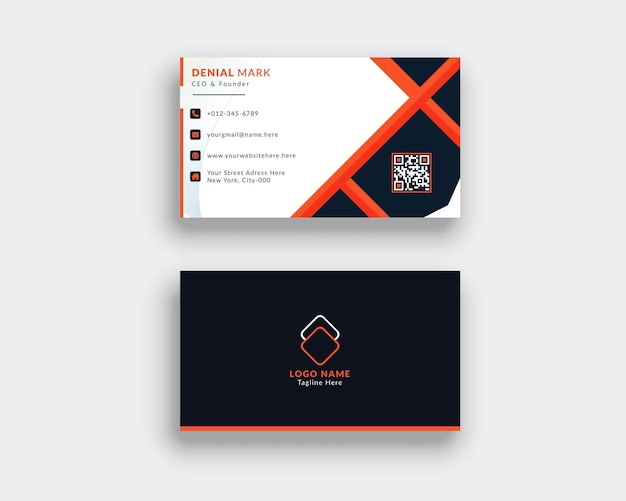 Abstract shapes business card design vector template