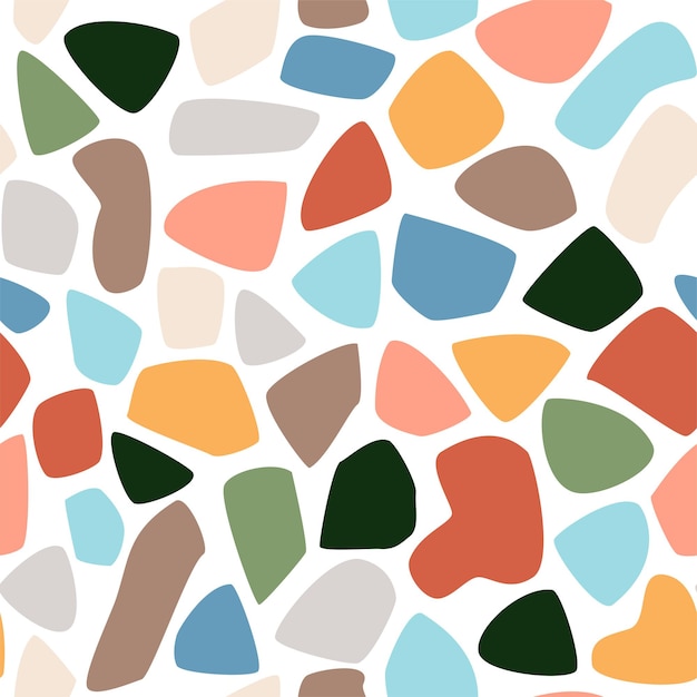 Abstract Shapes Seamless Pattern. Vector Illustration of Modern Background.