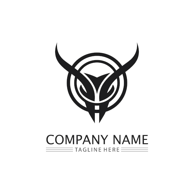 Abstract shield bull logo horn badges logo icon