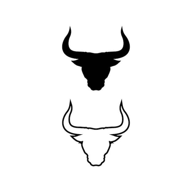 Abstract shield bull logo horn badges logo icon