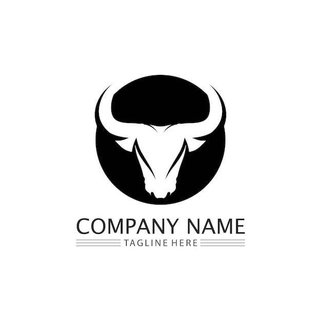 Abstract shield bull logo horn badges logo icon