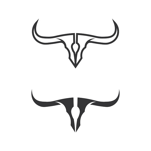 Abstract shield bull logo horn badges logo icon