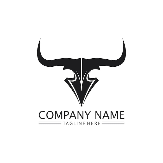 Abstract shield bull logo horn badges logo icon