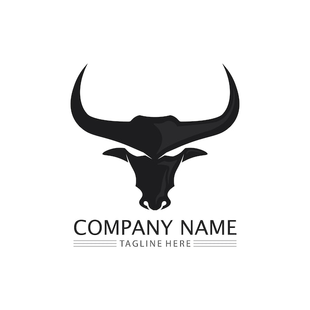 Abstract shield bull logo horn badges logo icon