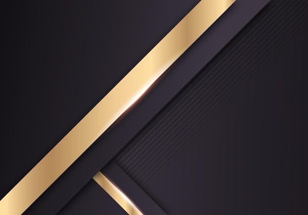 Abstract Shiny Gradient Gold Lines Diagonal Overlap Luxurious Dark Background with Space for Text