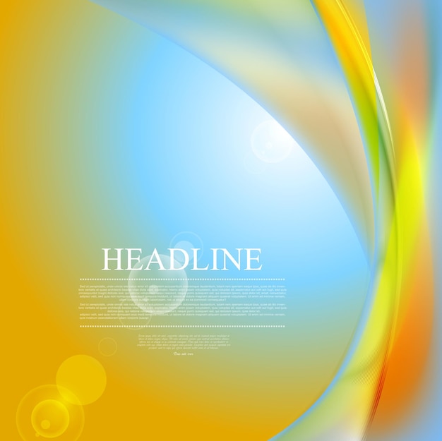 Abstract shiny waves and lens flare design Vector background