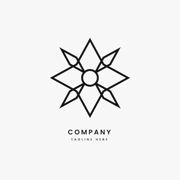 abstract shuriken ninja ornament logo design template