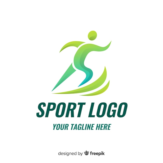 Abstract silhouette sport logo flat design