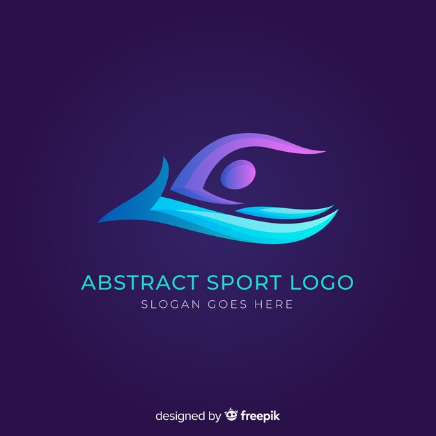 Vector abstract silhouette sport logo flat design