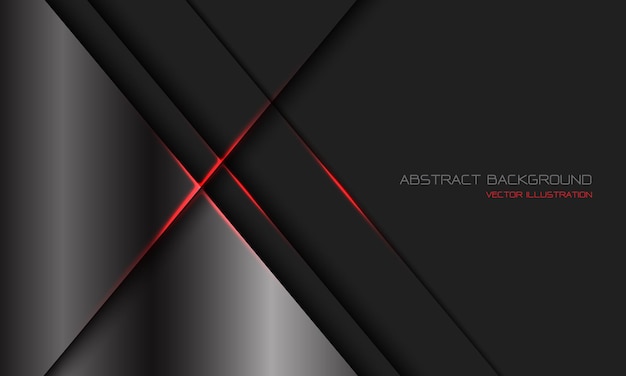 Abstract silver dark grey metallic red light line slash with blank space design modern luxury futuristic technology background 