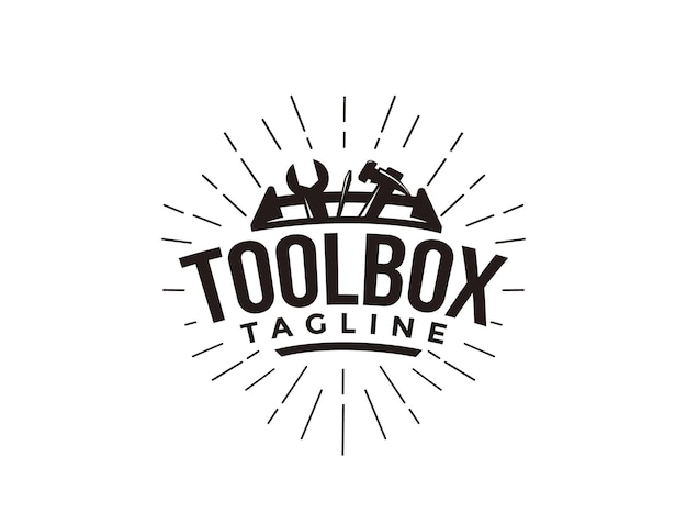 Abstract simple industrial mechanic toolbox logo