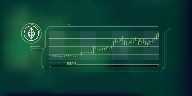 Abstract simple infographics about ethereum price growth