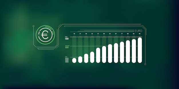 Abstract simple infographics about euro price growth