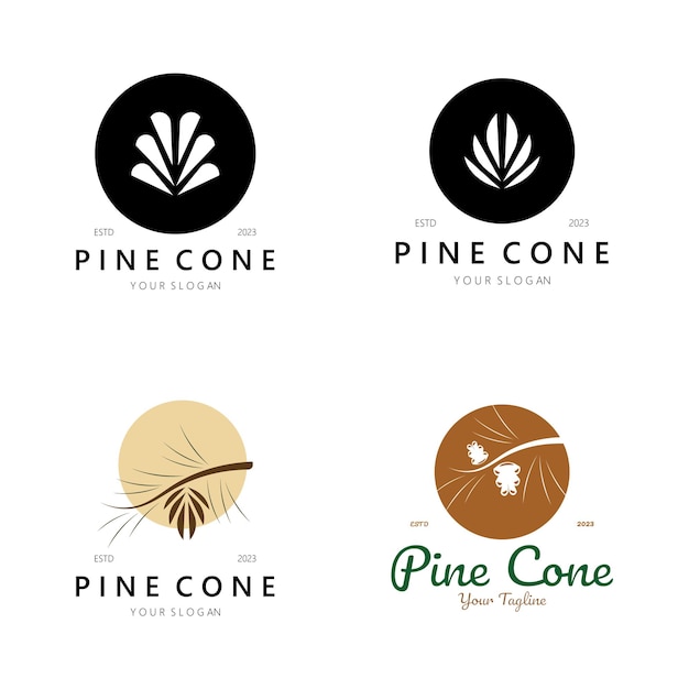 abstract simple pinecone logo designfor businessbadgeemblempine plantationpine wood industryyo