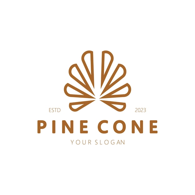 Abstract simple pinecone logo designfor businessbadgeemblempine plantationpine wood industryyogaspa