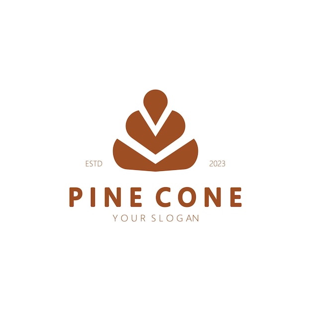 Abstract simple pinecone logo designfor businessbadgeemblempine plantationpine wood industryyogaspa