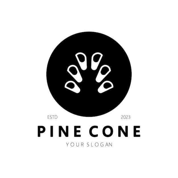 Abstract simple pinecone logo designfor businessbadgeemblempine plantationpine wood industryyogaspa