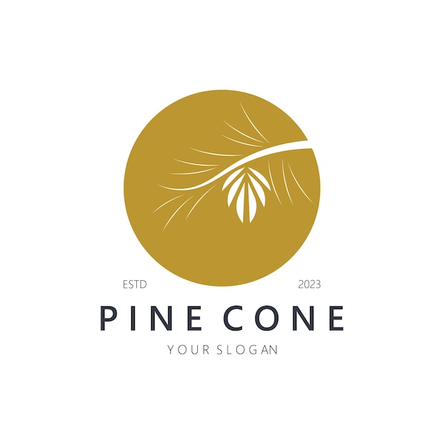 Abstract simple pinecone logo designfor businessbadgeemblempine plantationpine wood industryyogaspa