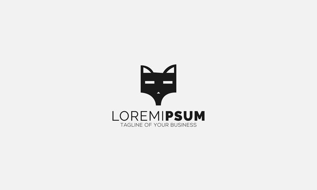 abstract simplified fox head logo icon