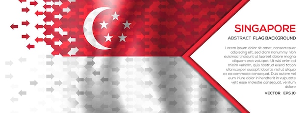 Abstract Singapore Flag Banner and Background with Arrow Shape Trading Exchange Investment concept