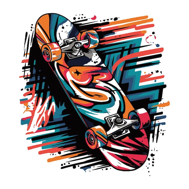 abstract skateboard t shirt design