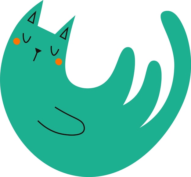 Vector abstract sleeping cat