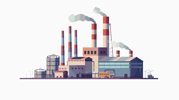 Abstract Smoking Factory Cigarette Concept Flat Vector