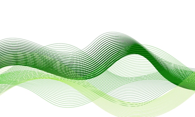 Vector abstract smooth green lines wave background