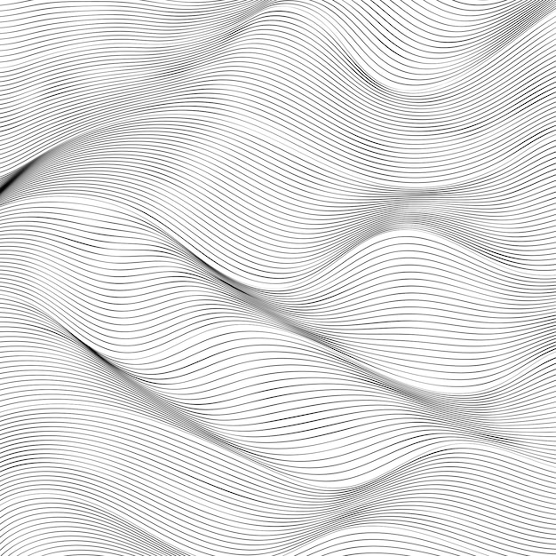 abstract smooth waves background. black and white wavy stripes background