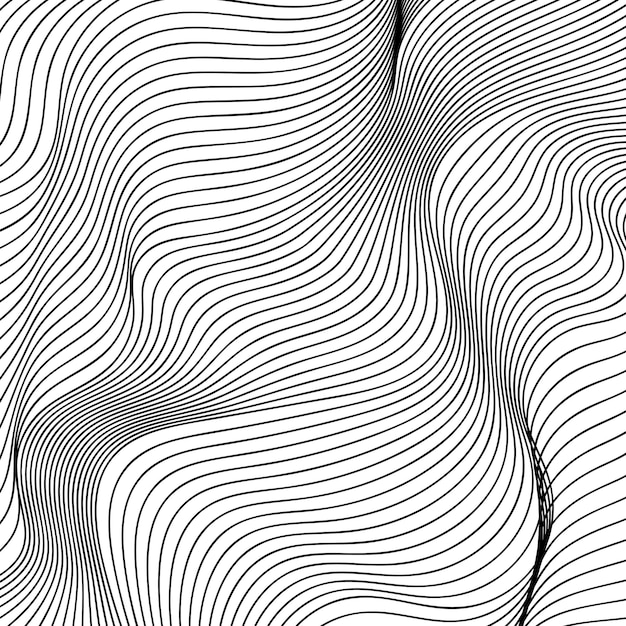 abstract smooth waves background. black and white wavy stripes background