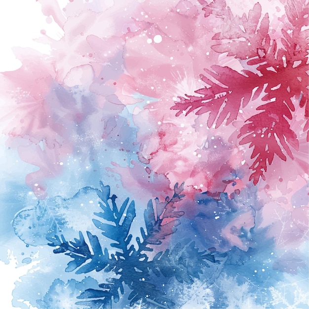 Vector abstract snowflakes painting watercolor vector illustration for background