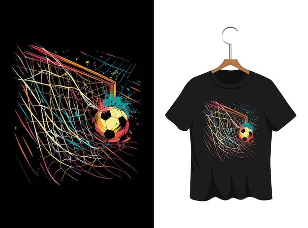 Vector abstract soccer ball illustration t shirt design artwork