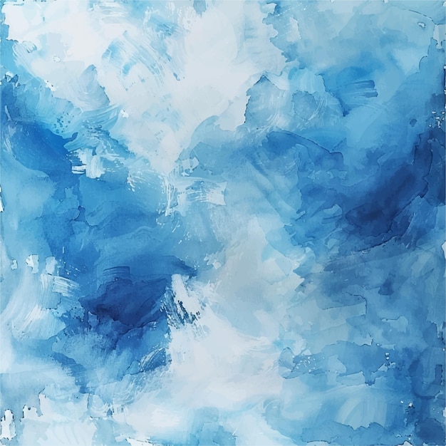 Vector abstract soft blue and white painting watercolor vector illustration for background