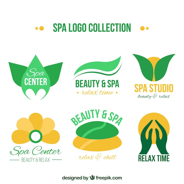 Abstract spa logo collection