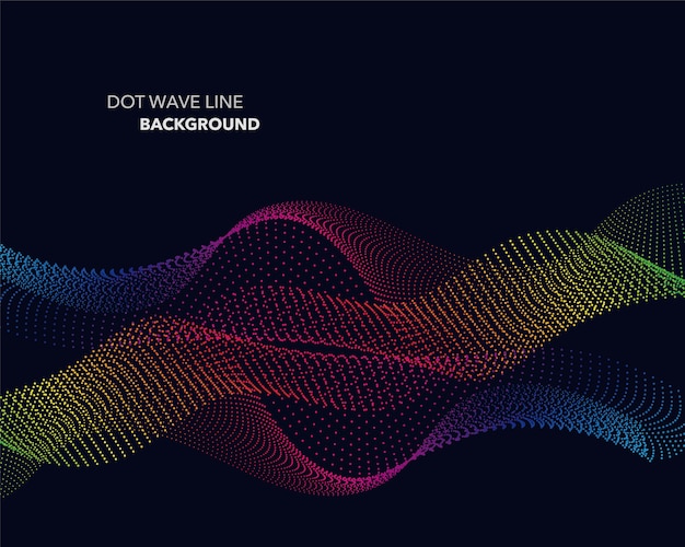 Abstract spectrum gradient wave, dot line, futuristic style background