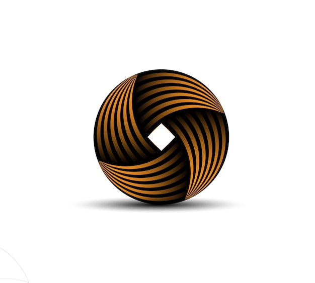 Abstract Spiral Vortex a black and gold object with a square in the middle