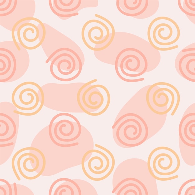 Abstract spirals hand drawn seamless pattern