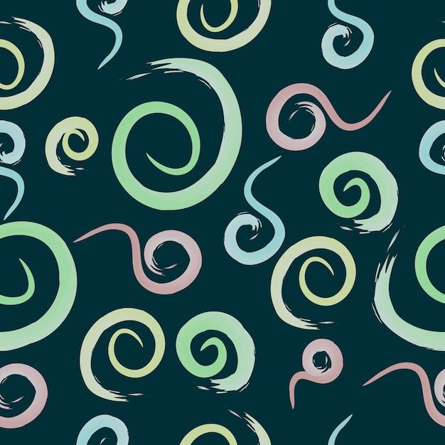 Abstract spirals watercolor seamless pattern illustration design