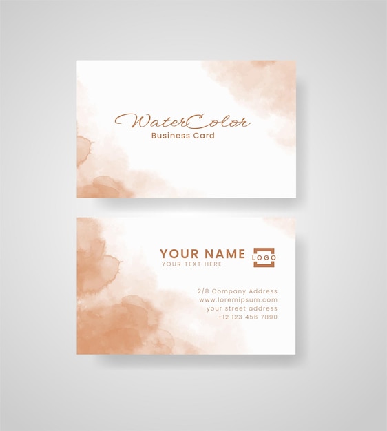 Abstract splashed watercolor business card