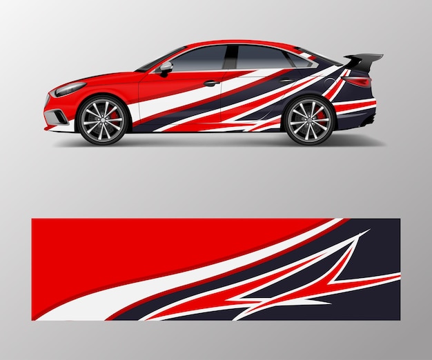 Abstract Sport racing car wrap decal and sticker design vector eps10 format