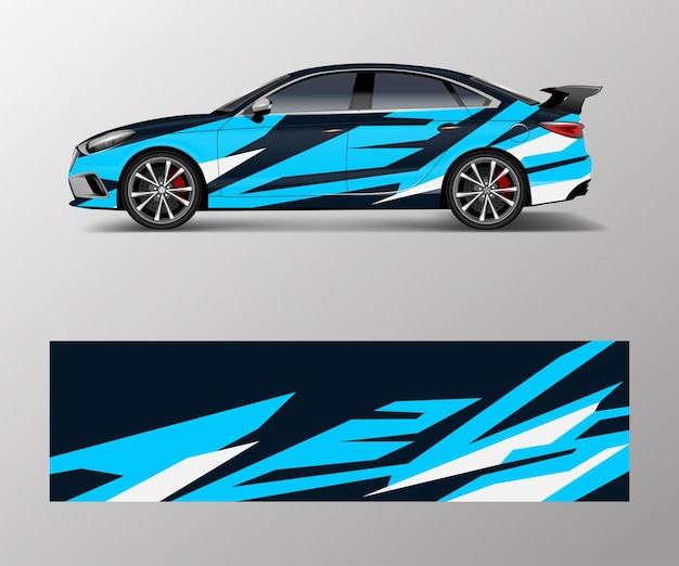 Abstract Sport racing car wrap decal and sticker design vector eps10 format