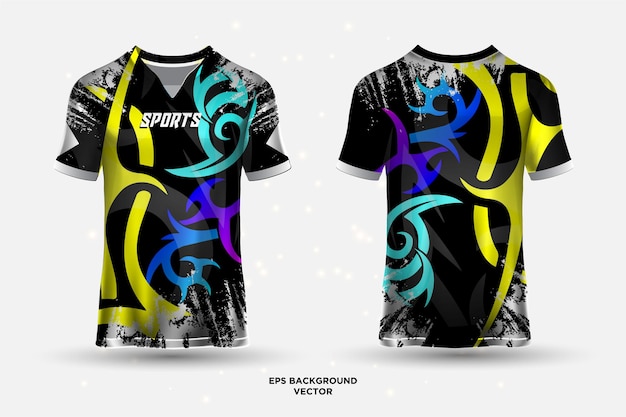 Abstract sports jersey design template mockup vector