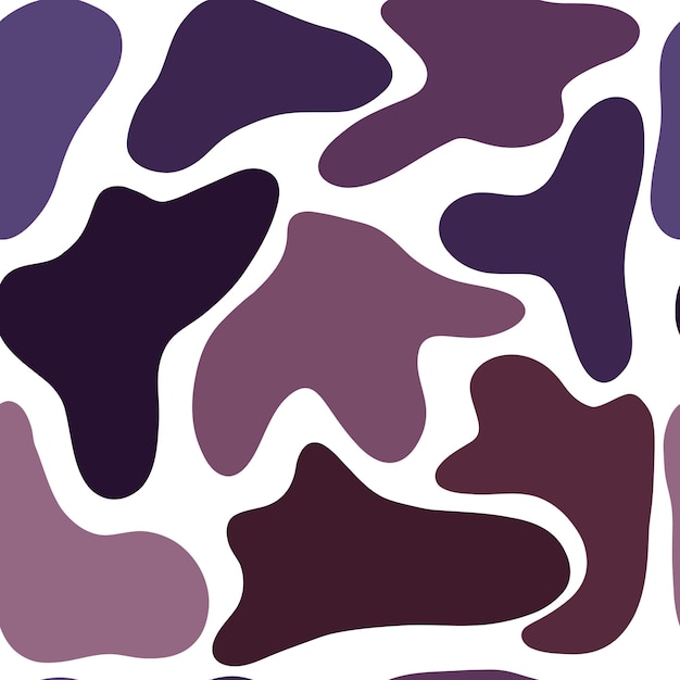 Abstract spot seamless pattern. Organic random shapes. Irregular spot, stone or black blobs. Pebble