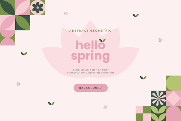 abstract spring background with bauhaus geometric shape