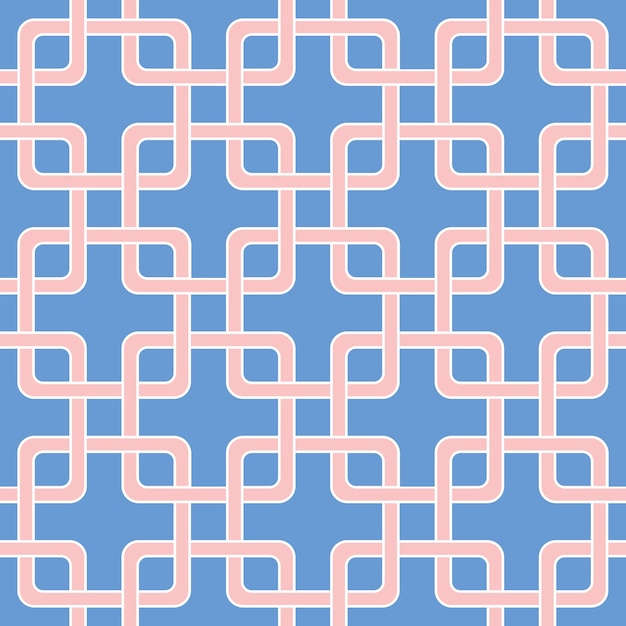 Abstract Square Chains Tile Style Art Deco Geometric Seamless Pattern Trendy Fashion Colors